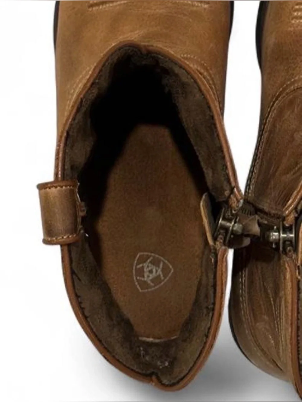 Ariat Women’s Darling Short Brown Leather Block Heel Western Booties Sz US 6.5B